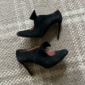 Kate Spade Black Suede Heels with Bow